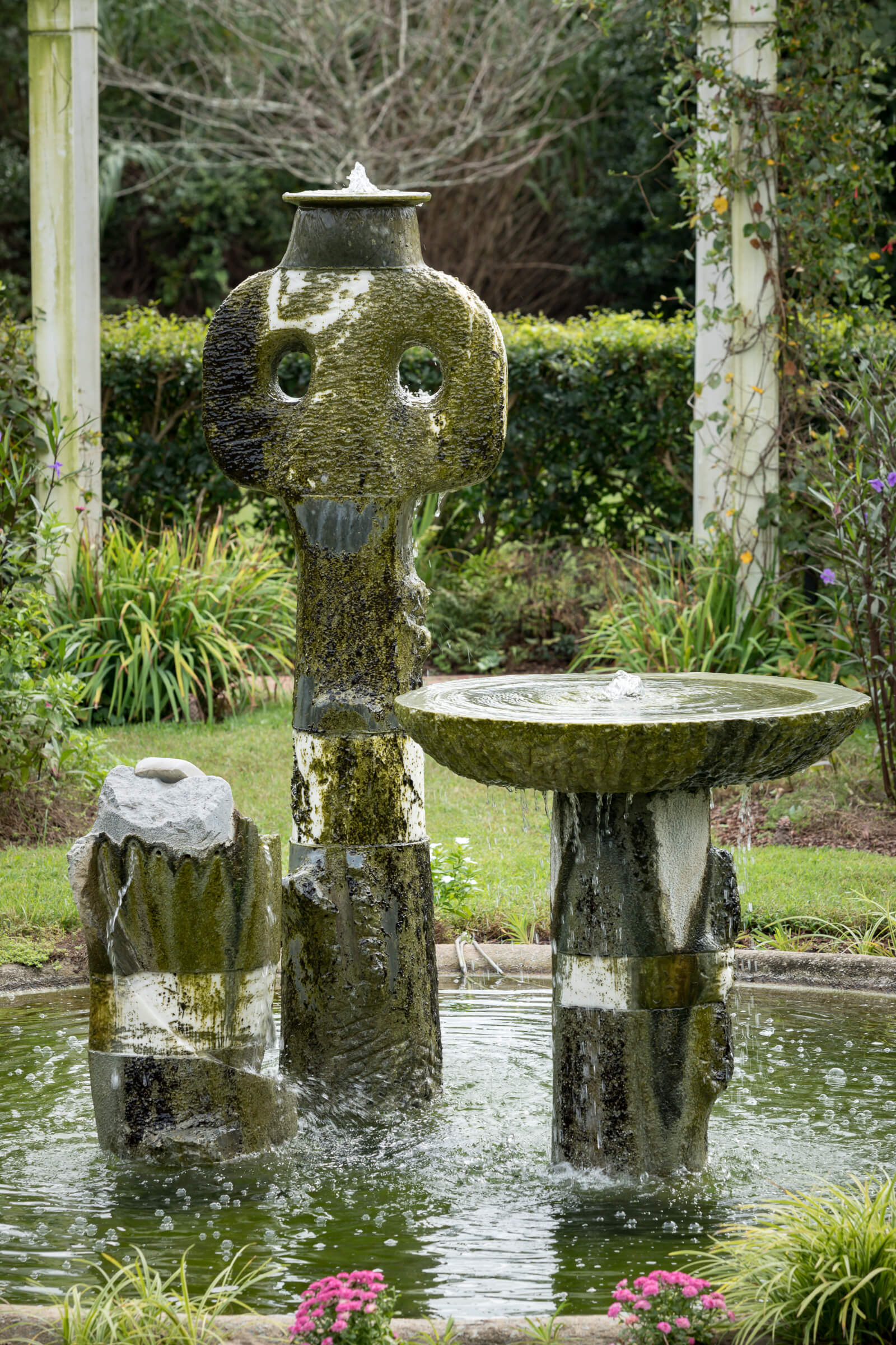 fountain in a garden