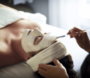 woman getting a facial