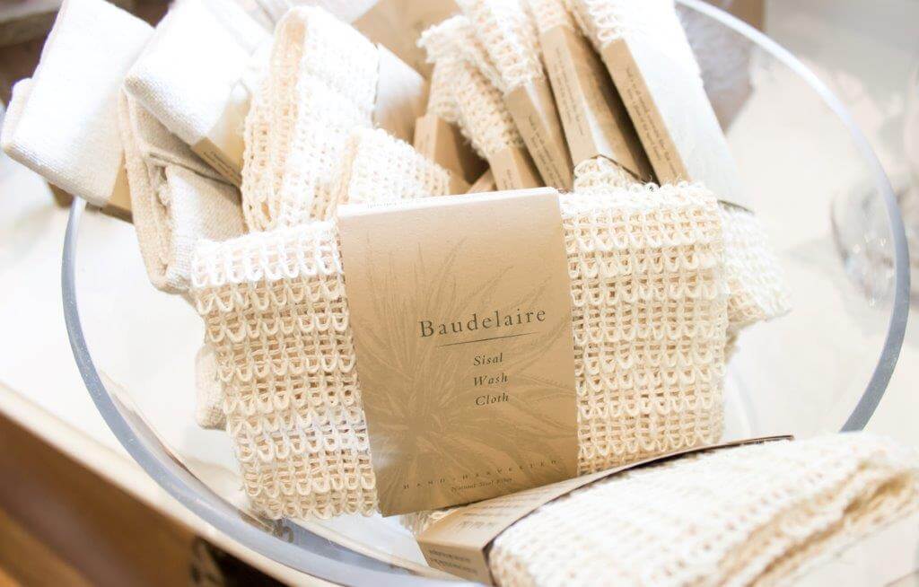 sisal washclothes at the spa