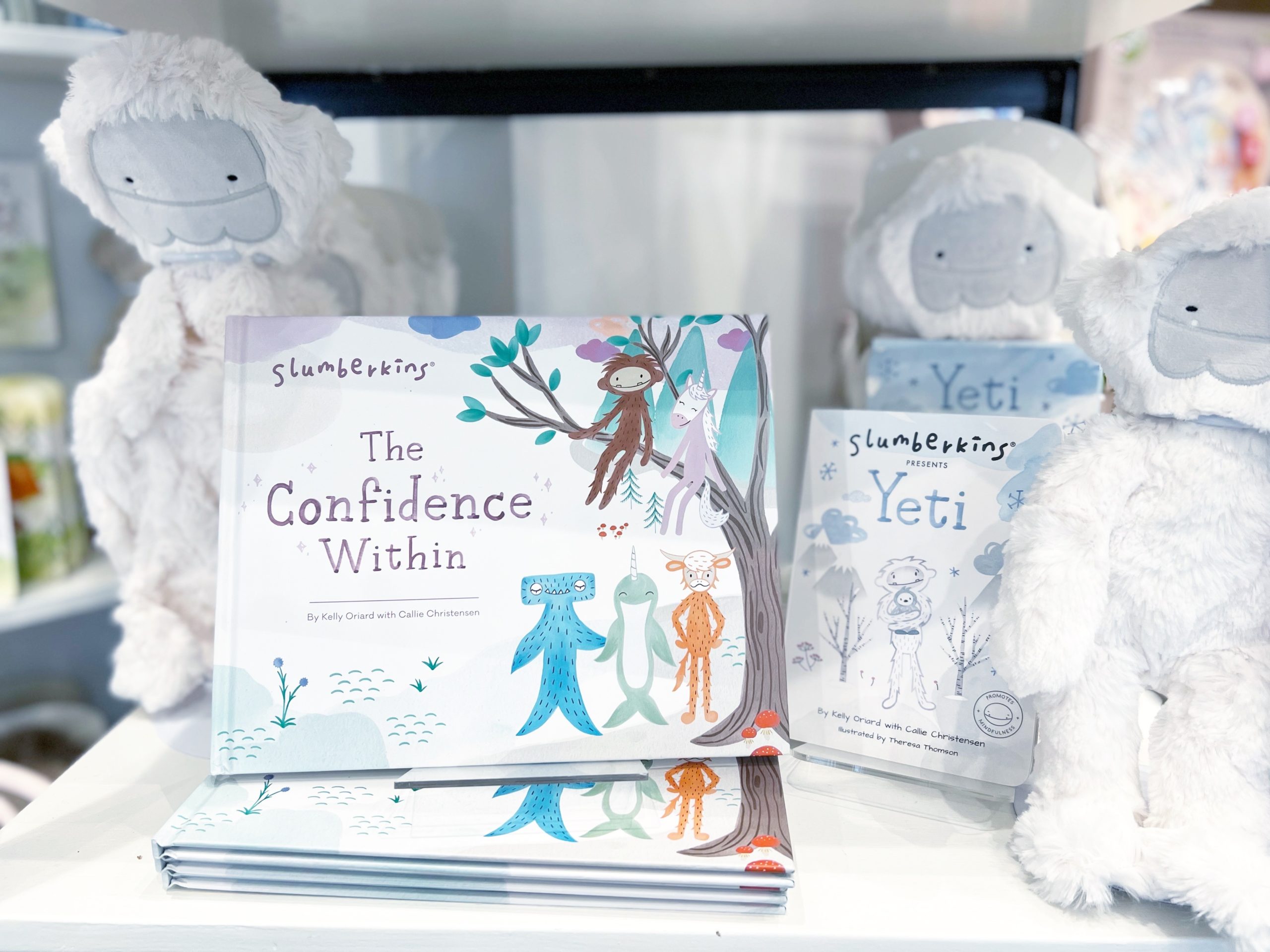the slumberkins collection is one of several creatures meant to teach emotional lessons to children, including this yeti who is learning about the confidence within