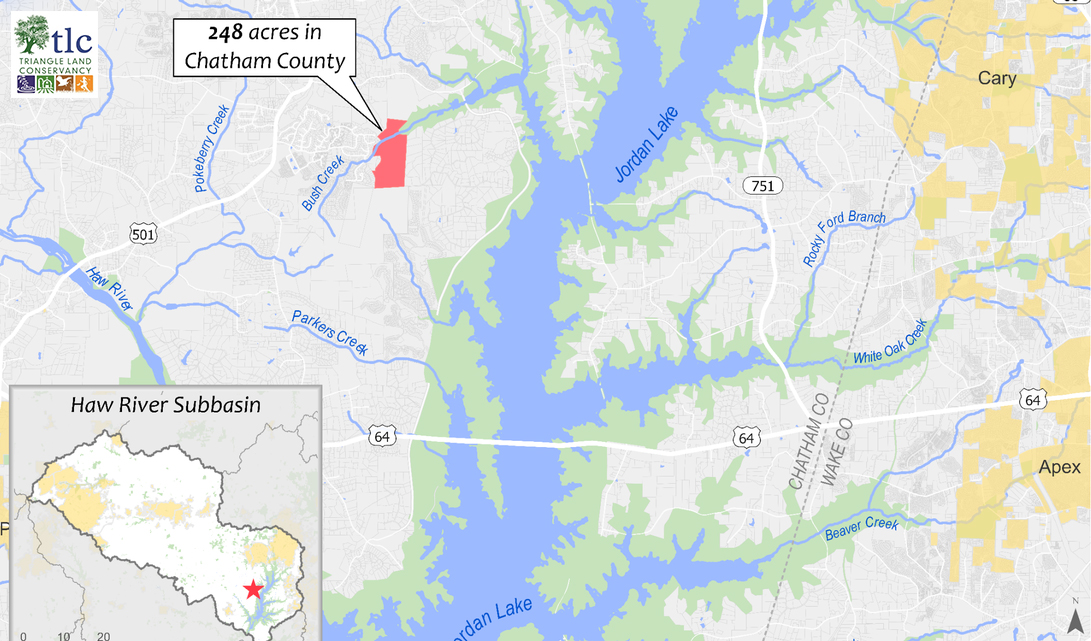 map of fearrington village land purchase by the triangle land conservancy
