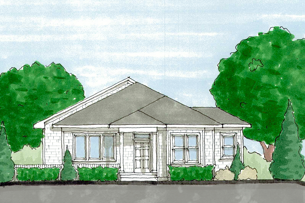 exterior sketch of home under construction