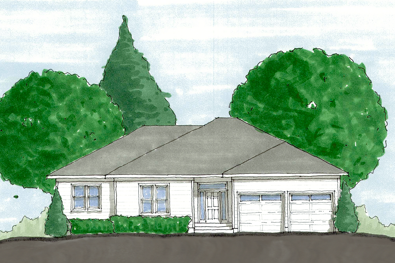 exterior sketch of home under construction