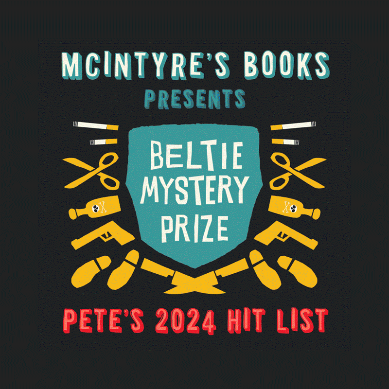 beltie mystery prize stack of book nominees