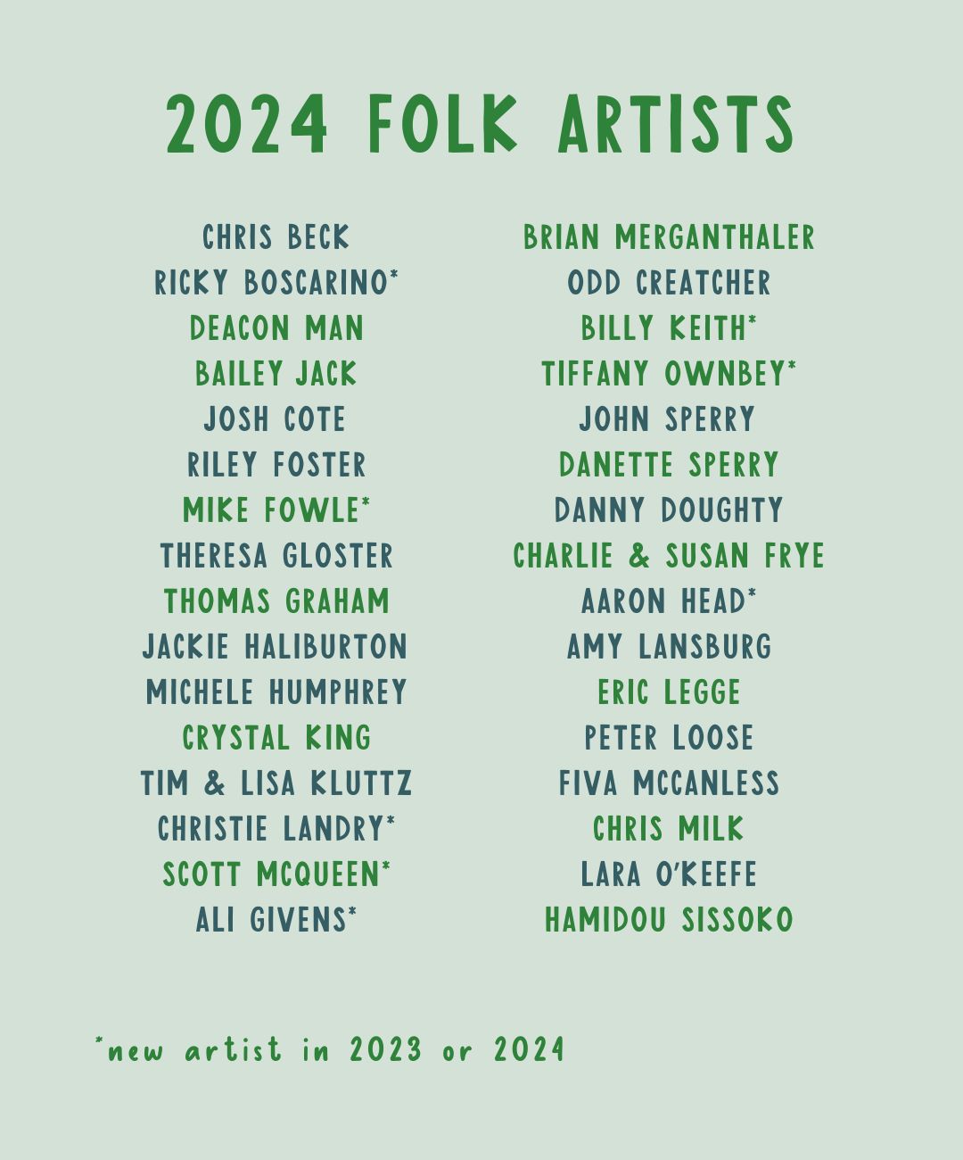 2024 folk artists